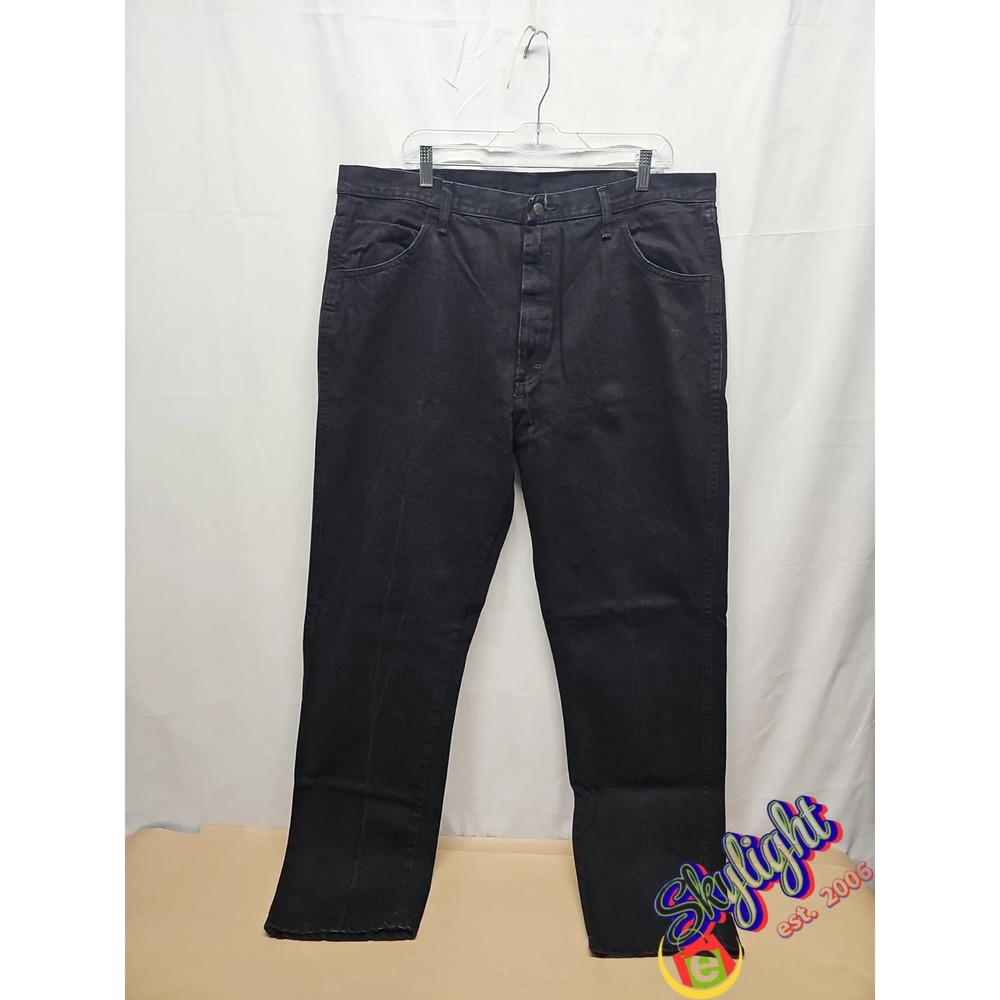 Rustler Men's Black Straight Modern‎ Denim Jeans Regular Size 40 X 32